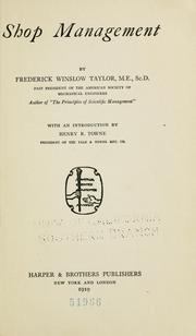 Cover of: Shop management by Frederick Winslow Taylor