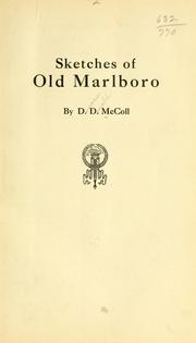 Sketches of Old Marlboro by Duncan Donald McColl