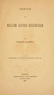 Cover of: Sketch of William Alfred Buckingham.