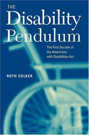 Cover of: The Disability Pendulum by Ruth Colker