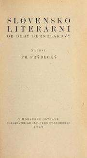 Cover of: Slovensko literární od doby Bernolákovy.