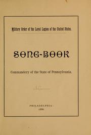 Cover of: Song book, Commandery of the states of Pennsylvania.
