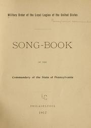 Cover of: Song-book of the Commandery of the state of Pennsylvania.