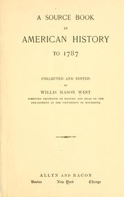 Cover of: source book in American history to 1787