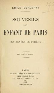 Cover of: Souvenirs d'un enfant de Paris.