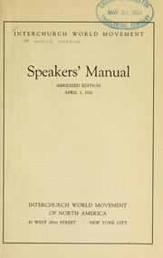Cover of: Speaker's manual.