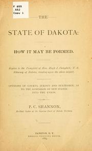 Cover of: The state of Dakota by Peter C. Shannon, Peter C. Shannon