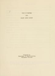 Cover of: State of Montana 1976 salary survey report