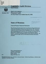 Cover of: State of Montana general purpose financial statements: financial audit for the fiscal year ended June...