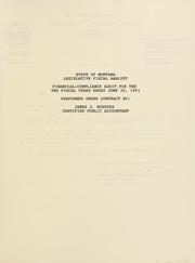Cover of: State of Montana, Legislative Fiscal Analyst, financial-compliance audit for the two fiscal years ended June 30, 1991
