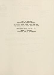 Cover of: State of Montana, Legislative Fiscal Analyst, financial-compliance audit for the two fiscal years ended June 30, 1993