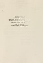 Cover of: State of Montana, Legislative Fiscal Analyst, financial-compliance audit for the two fiscal years ended June 30, 1995