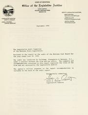 Cover of: State of Montana, Montana Coal Board, Department of Commerce, audit of Coal Board grants for the year ended June 30, 1991