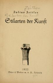 Cover of: Stilarten der kunst.