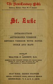 Cover of: St. Luke by Walter F. Adeney