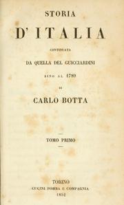 Cover of: Storia d'Italia continuata da quella del Guicciardini sino al 1789.