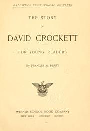 Cover of: story of David Crockett, for young readers