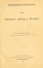 Cover of: The student's American history by David Henry Montgomery
