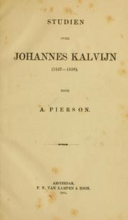 Cover of: Studien over Johannes Kalvijn (1527-1536)