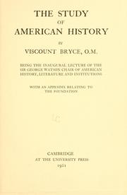 Cover of: The study of American history by James Bryce