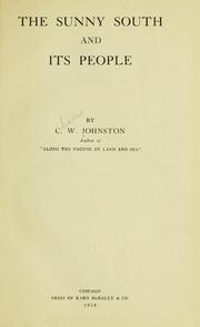 Cover of: The sunny South and its people by Charles William Johnston