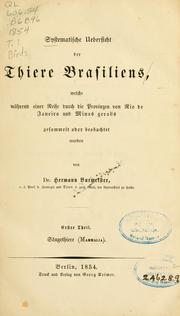 Cover of: Systematische Uebersicht der Thiere Brasiliens by Hermann Burmeister