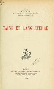 Cover of: Taine et l'Angleterre