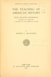 Cover of: teaching of American history