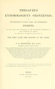 Cover of: Thesaurus entomologicus Oxoniensis: or, Illustrations of new, rare, and interesting insects, for the most part contained in the collections presented to the University of Oxford by the Rev. F.W. Hope ... with forty plates from drawings by the author