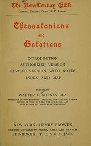 Cover of: Thessalonians and Galatians by Walter F. Adeney