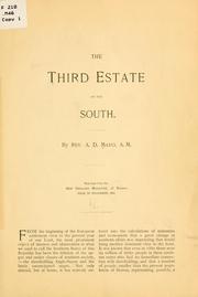 Cover of: The third estate of the South. by Amory Dwight Mayo