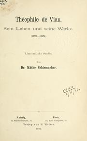 Cover of: Théophile de Viau by Käthe Schirmacher