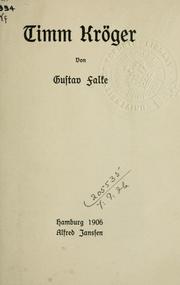Cover of: Timm Kröger.