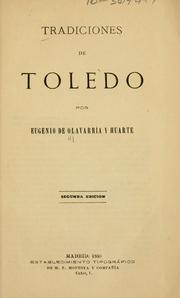 Tradiciones de Toledo by Eugenio de Olavarria y Huarte