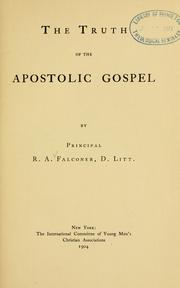 Cover of: The truth of the apostolic gospel