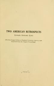 Cover of: Two American retrospects