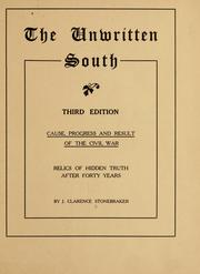 Cover of: The unwritten South