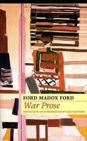 Cover of: War prose