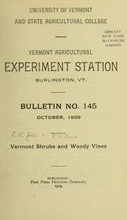 Cover of: Vermont shrubs and woody vines by Jones, L. R.