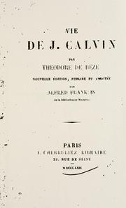 Cover of: Vie de J. Calvin