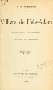 Cover of: Villiers de l'Isle-Adam by E. de Rougemont