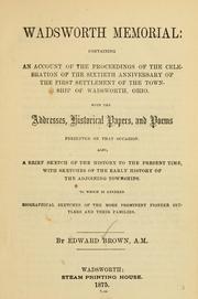 Cover of: Wadsworth memorial by Edward Brown