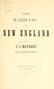 Cover of: warblers of New England