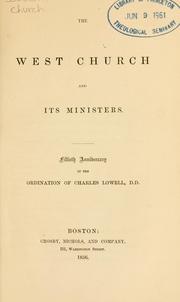 Cover of: The West Church and its ministers by Boston, Mass. West Church.