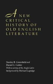 Cover of: A New Critical History of Old English Literature