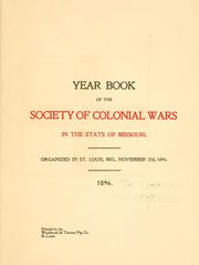 Cover of: Year book. by Society of Colonial Wars. Missouri
