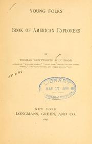 Cover of: Young folks' book of American explorers by Thomas Wentworth Higginson