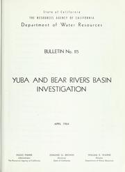 Cover of: Yuba and Bear Rivers Basin investigation: Appendix I, Marysville reservoir operation studies