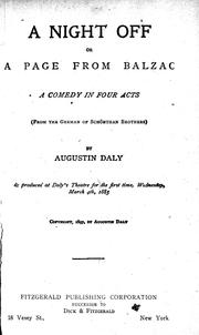 Cover of: A night off, or, A page from Balzac by Augustin Daly