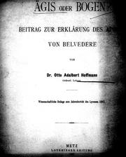 Cover of: Ägis oder Bogen?: Beitrag zur Erklärung des Apollo von Belvedere